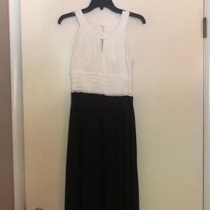 Formal White And Black Floor Length Dress - image 1